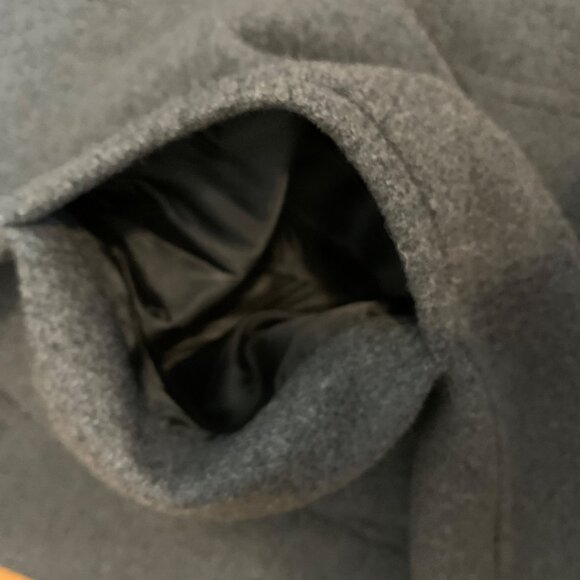 Worthington Womens SZ M Lined Gray Wool Asymmetrical Zip Collared Pea Coat - Picture 9 of 9
